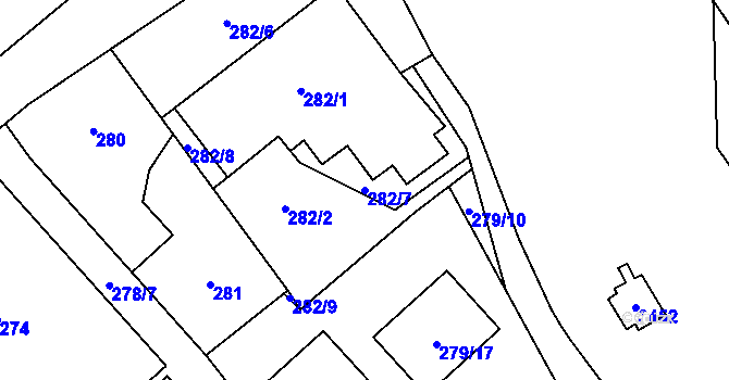 Parcela st. 282/7 v KÚ Poruba u Orlové, Katastrální mapa
