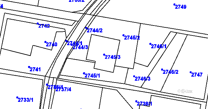 Parcela st. 2745/3 v KÚ Poruba u Orlové, Katastrální mapa
