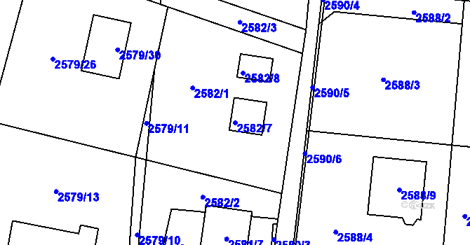 Parcela st. 2582/7 v KÚ Poruba u Orlové, Katastrální mapa
