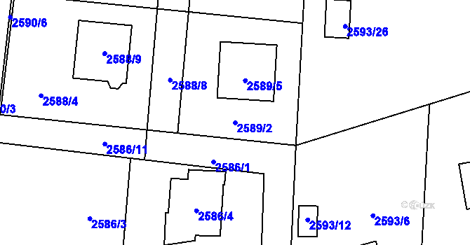 Parcela st. 2589/2 v KÚ Poruba u Orlové, Katastrální mapa
