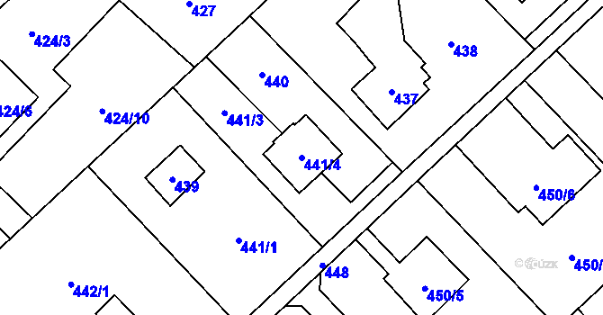 Parcela st. 441/4 v KÚ Poruba u Orlové, Katastrální mapa