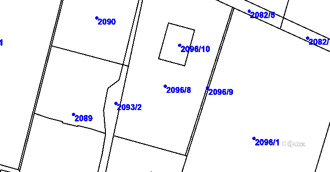 Parcela st. 2096/8 v KÚ Poruba u Orlové, Katastrální mapa