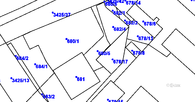 Parcela st. 680/5 v KÚ Poruba u Orlové, Katastrální mapa
