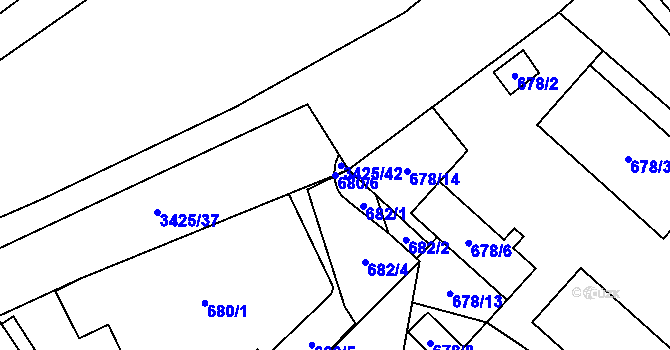 Parcela st. 680/6 v KÚ Poruba u Orlové, Katastrální mapa