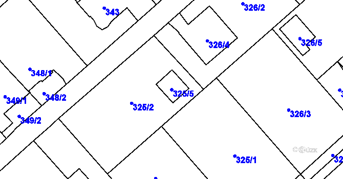 Parcela st. 325/5 v KÚ Poruba u Orlové, Katastrální mapa