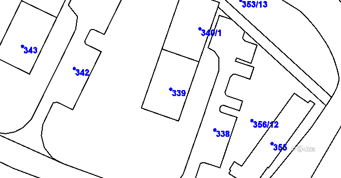 Parcela st. 339 v KÚ Horní Lutyně, Katastrální mapa
