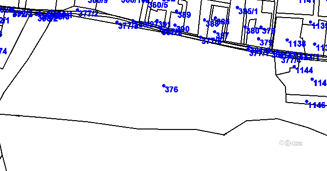 Parcela st. 376 v KÚ Horní Lutyně, Katastrální mapa