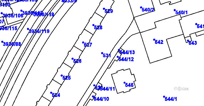 Parcela st. 531 v KÚ Horní Lutyně, Katastrální mapa