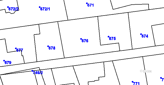 Parcela st. 676 v KÚ Horní Lutyně, Katastrální mapa