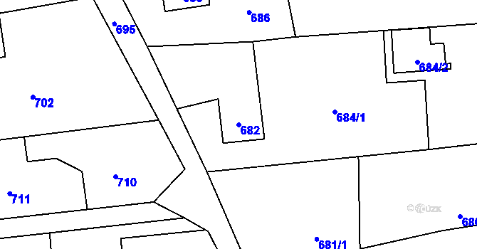 Parcela st. 682 v KÚ Horní Lutyně, Katastrální mapa