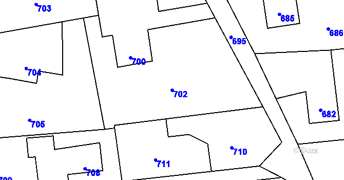 Parcela st. 702 v KÚ Horní Lutyně, Katastrální mapa