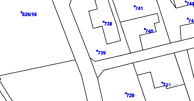 Parcela st. 739 v KÚ Horní Lutyně, Katastrální mapa