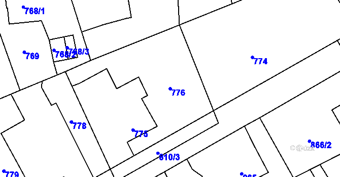 Parcela st. 776 v KÚ Horní Lutyně, Katastrální mapa
