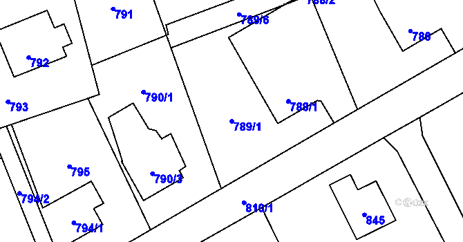 Parcela st. 789/1 v KÚ Horní Lutyně, Katastrální mapa