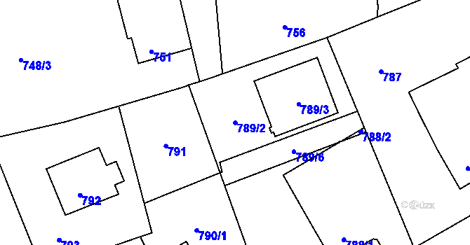 Parcela st. 789/2 v KÚ Horní Lutyně, Katastrální mapa