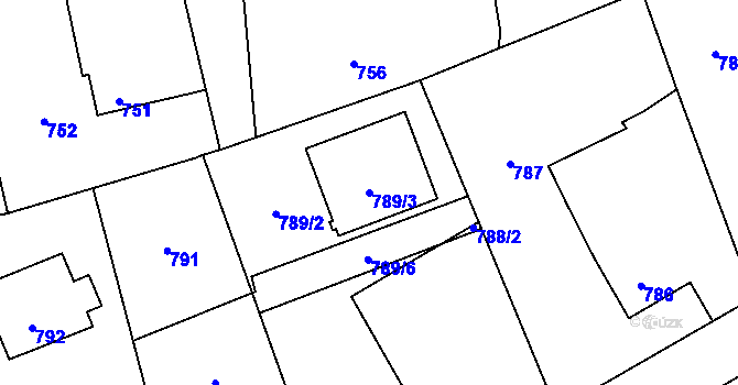 Parcela st. 789/3 v KÚ Horní Lutyně, Katastrální mapa