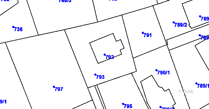 Parcela st. 792 v KÚ Horní Lutyně, Katastrální mapa