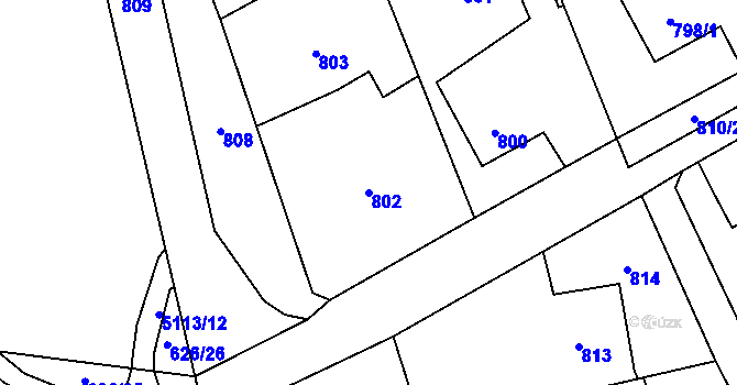 Parcela st. 802 v KÚ Horní Lutyně, Katastrální mapa