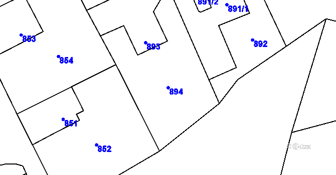 Parcela st. 894 v KÚ Horní Lutyně, Katastrální mapa