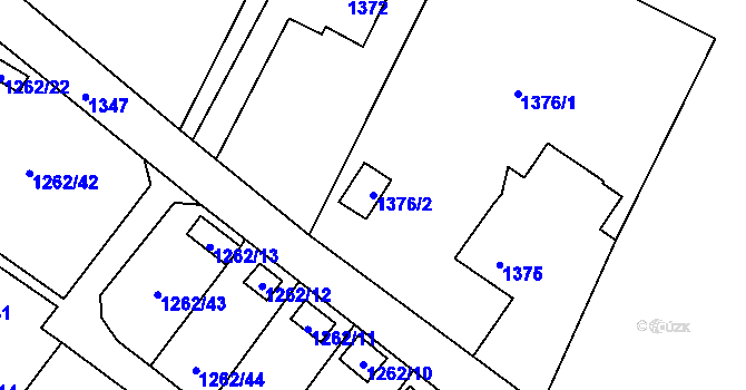 Parcela st. 1376/2 v KÚ Horní Lutyně, Katastrální mapa