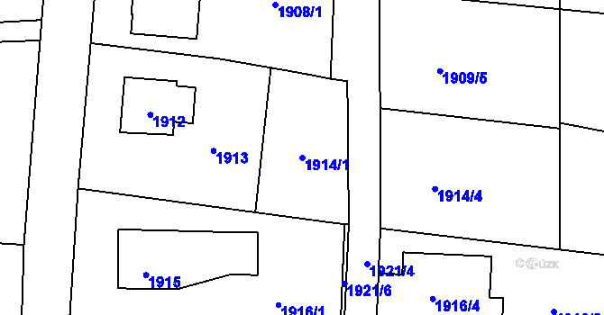 Parcela st. 1914/1 v KÚ Horní Lutyně, Katastrální mapa