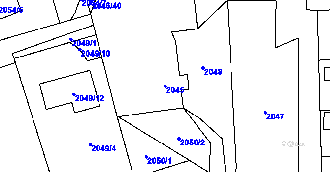 Parcela st. 2045 v KÚ Horní Lutyně, Katastrální mapa