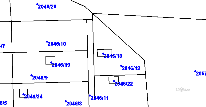 Parcela st. 2046/18 v KÚ Horní Lutyně, Katastrální mapa