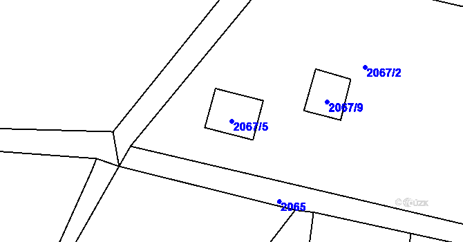 Parcela st. 2067/5 v KÚ Horní Lutyně, Katastrální mapa