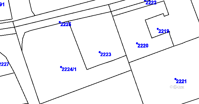 Parcela st. 2223 v KÚ Horní Lutyně, Katastrální mapa