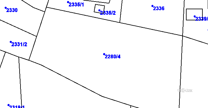 Parcela st. 2280/4 v KÚ Horní Lutyně, Katastrální mapa