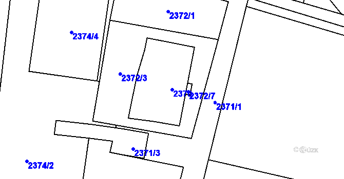 Parcela st. 2370 v KÚ Horní Lutyně, Katastrální mapa