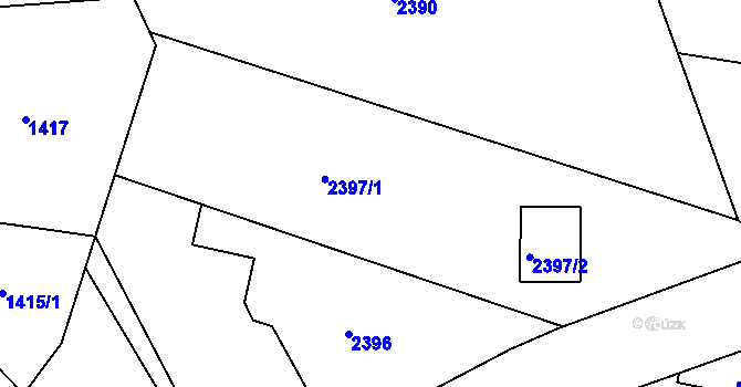 Parcela st. 2397 v KÚ Horní Lutyně, Katastrální mapa