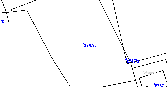 Parcela st. 2747/3 v KÚ Horní Lutyně, Katastrální mapa