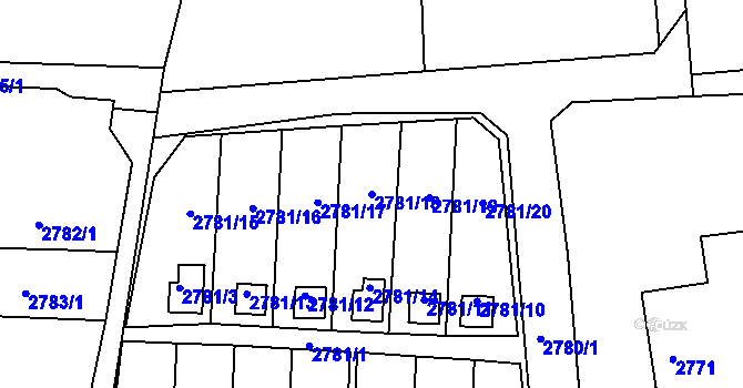 Parcela st. 2781/18 v KÚ Horní Lutyně, Katastrální mapa