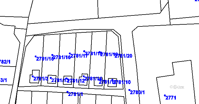 Parcela st. 2781/19 v KÚ Horní Lutyně, Katastrální mapa