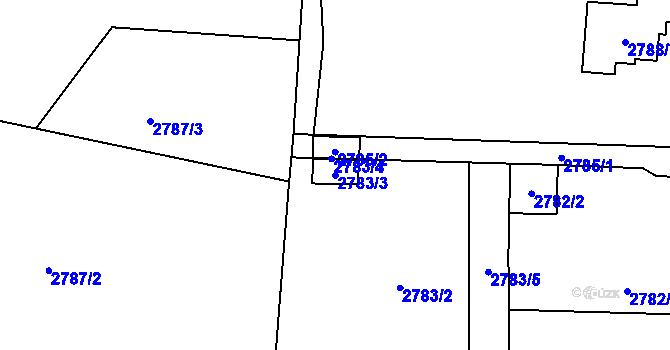 Parcela st. 2783/3 v KÚ Horní Lutyně, Katastrální mapa
