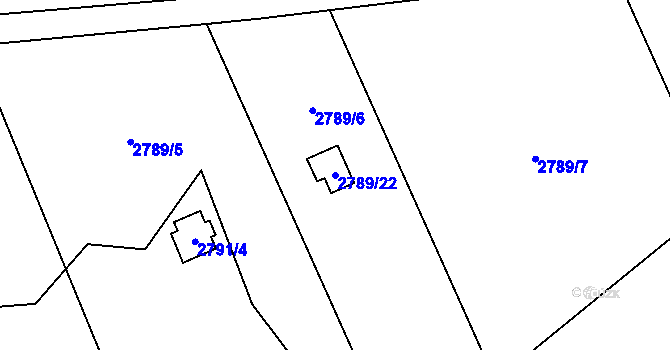 Parcela st. 2789/22 v KÚ Horní Lutyně, Katastrální mapa