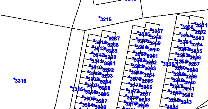 Parcela st. 3290 v KÚ Horní Lutyně, Katastrální mapa