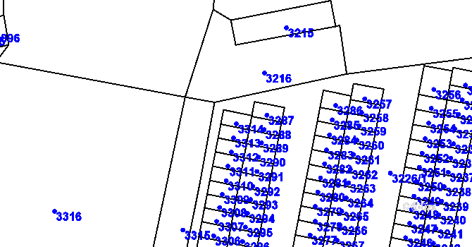 Parcela st. 3314 v KÚ Horní Lutyně, Katastrální mapa