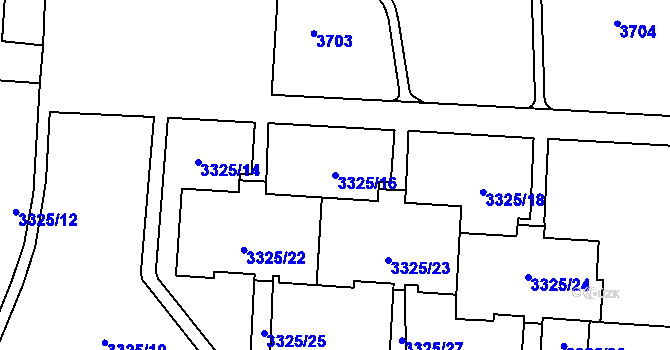 Parcela st. 3325/16 v KÚ Horní Lutyně, Katastrální mapa