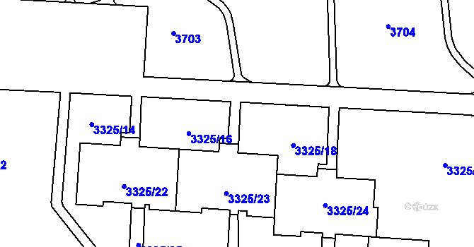 Parcela st. 3325/17 v KÚ Horní Lutyně, Katastrální mapa