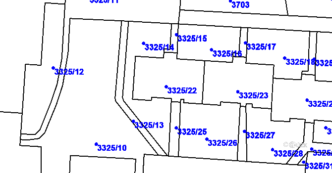 Parcela st. 3325/22 v KÚ Horní Lutyně, Katastrální mapa