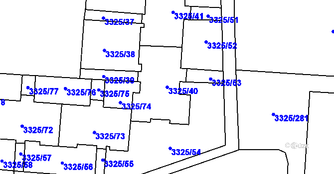 Parcela st. 3325/40 v KÚ Horní Lutyně, Katastrální mapa