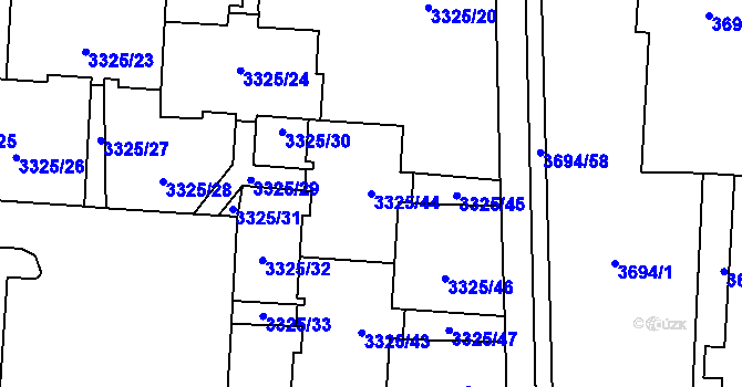 Parcela st. 3325/44 v KÚ Horní Lutyně, Katastrální mapa