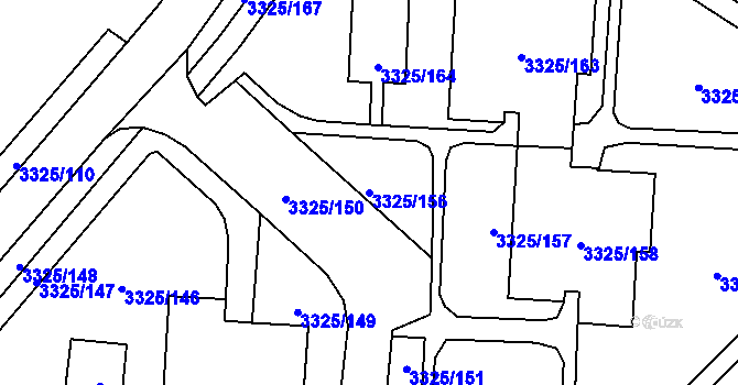 Parcela st. 3325/156 v KÚ Horní Lutyně, Katastrální mapa