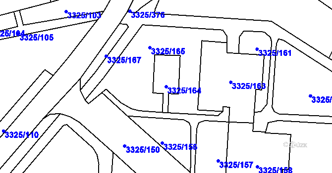 Parcela st. 3325/164 v KÚ Horní Lutyně, Katastrální mapa