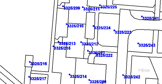 Parcela st. 3325/212 v KÚ Horní Lutyně, Katastrální mapa