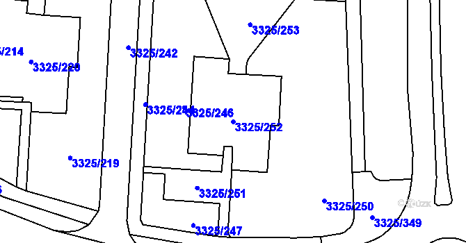 Parcela st. 3325/252 v KÚ Horní Lutyně, Katastrální mapa