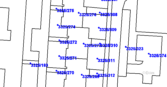 Parcela st. 3325/273 v KÚ Horní Lutyně, Katastrální mapa