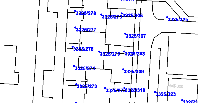 Parcela st. 3325/276 v KÚ Horní Lutyně, Katastrální mapa